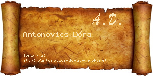 Antonovics Dóra névjegykártya