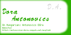 dora antonovics business card